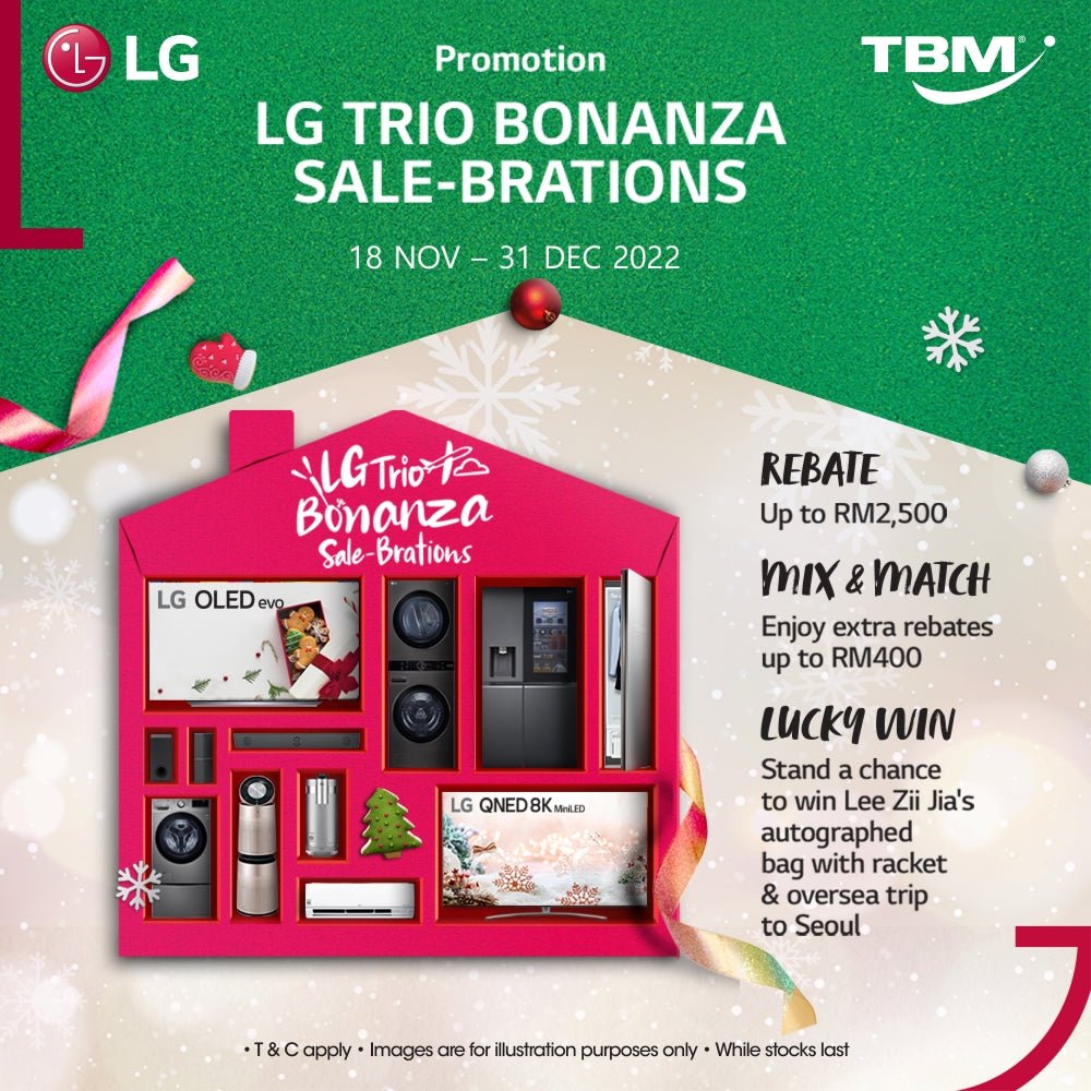 TBM x LG Trio Bonanza Sale-Brations | 18 Nov – 31 Dec 2022 - TBM Online