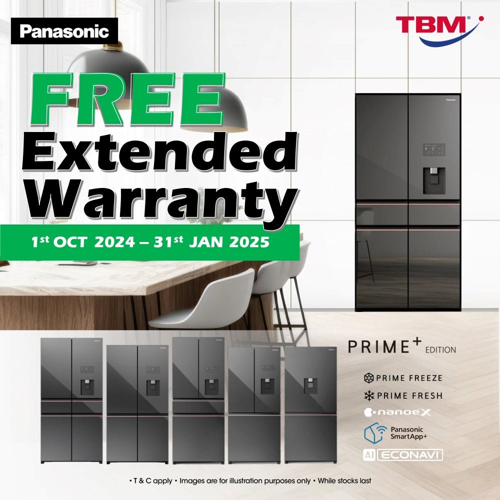 TBM x Panasonic Fridge FREE Extended Warranty | 1 Oct 2024 - 31 Jan 2025 - TBM Online