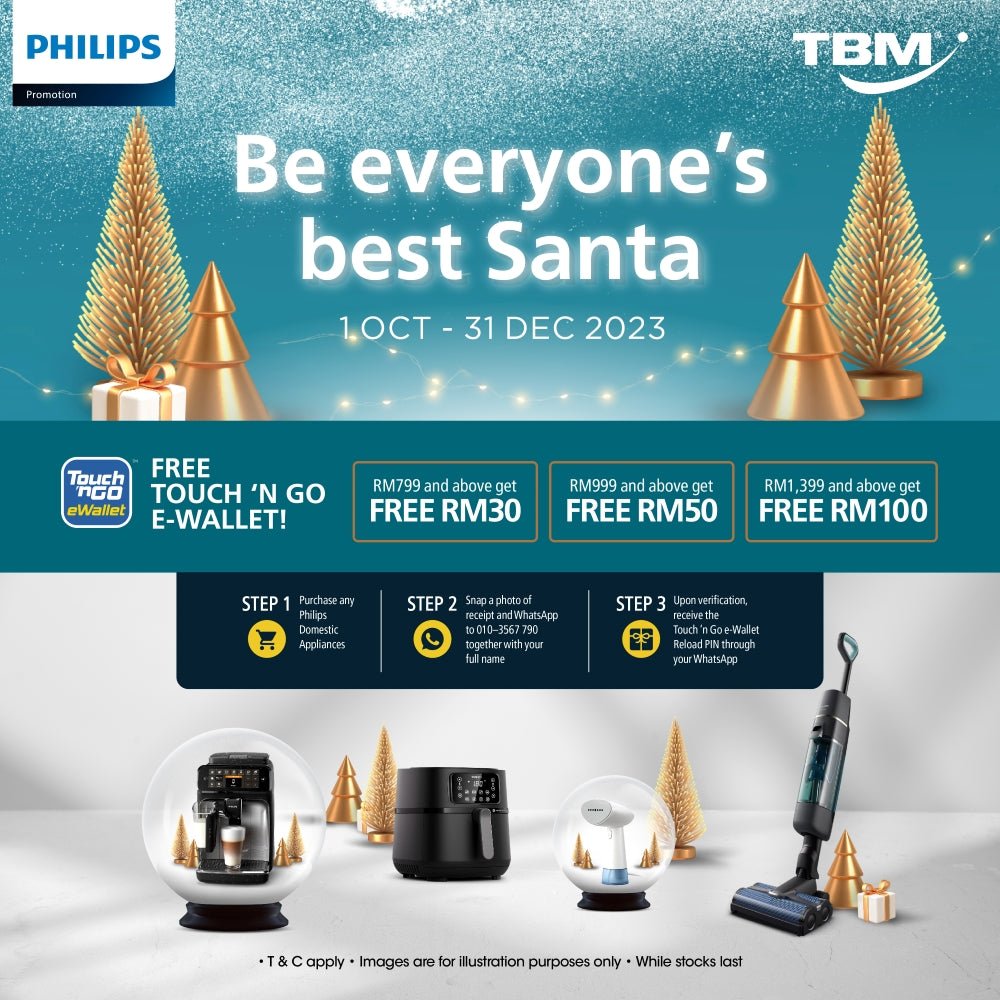 TBM x Philips Be Everyone’s Best Santa Promo | 1 Oct – 31 Dec 2023 - TBM Online