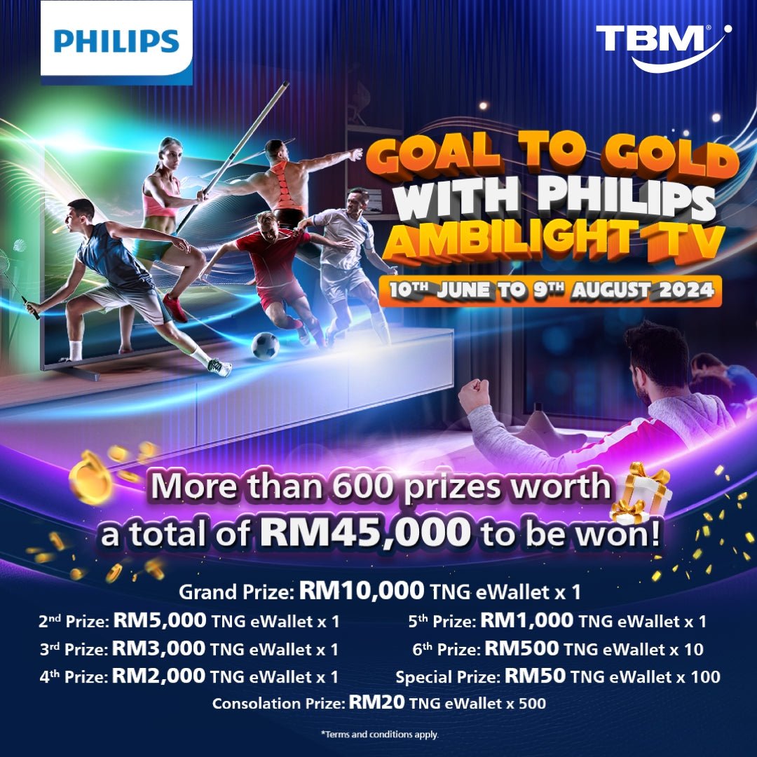 TBM x PHILIPS TV Goal to Gold | 10 June - 9 August 2024 - TBM Online