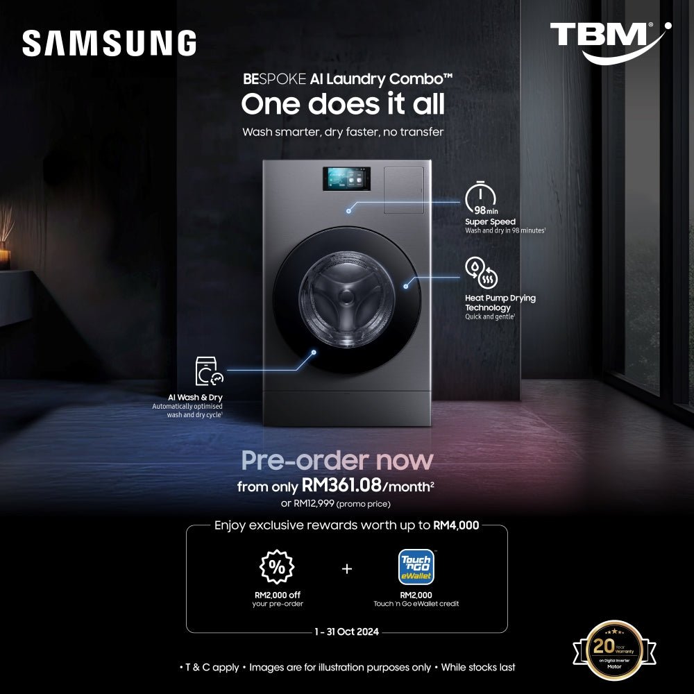 TBM x Samsung BESPOKE AI Laundry Combo Pre-Order Promotion | 1 – 31 Oct 2024 - TBM Online