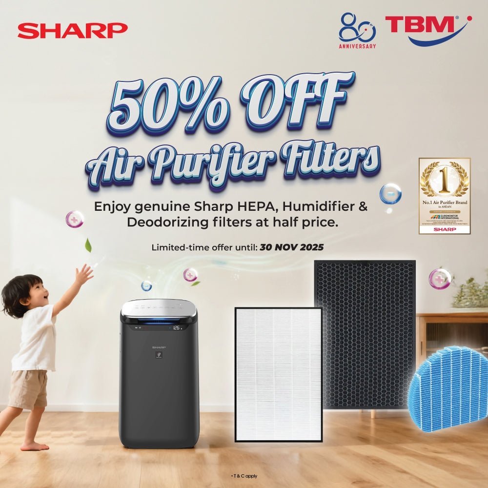 TBM x Sharp Air Purifier Filter Campaign | Valid until 30 Nov 2025 - TBM Online