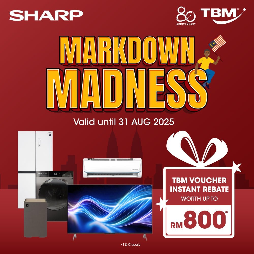 TBM x SHARP AUGUST MARKDOWN MADNESS | Valid until 31 Aug 2025 - TBM Online