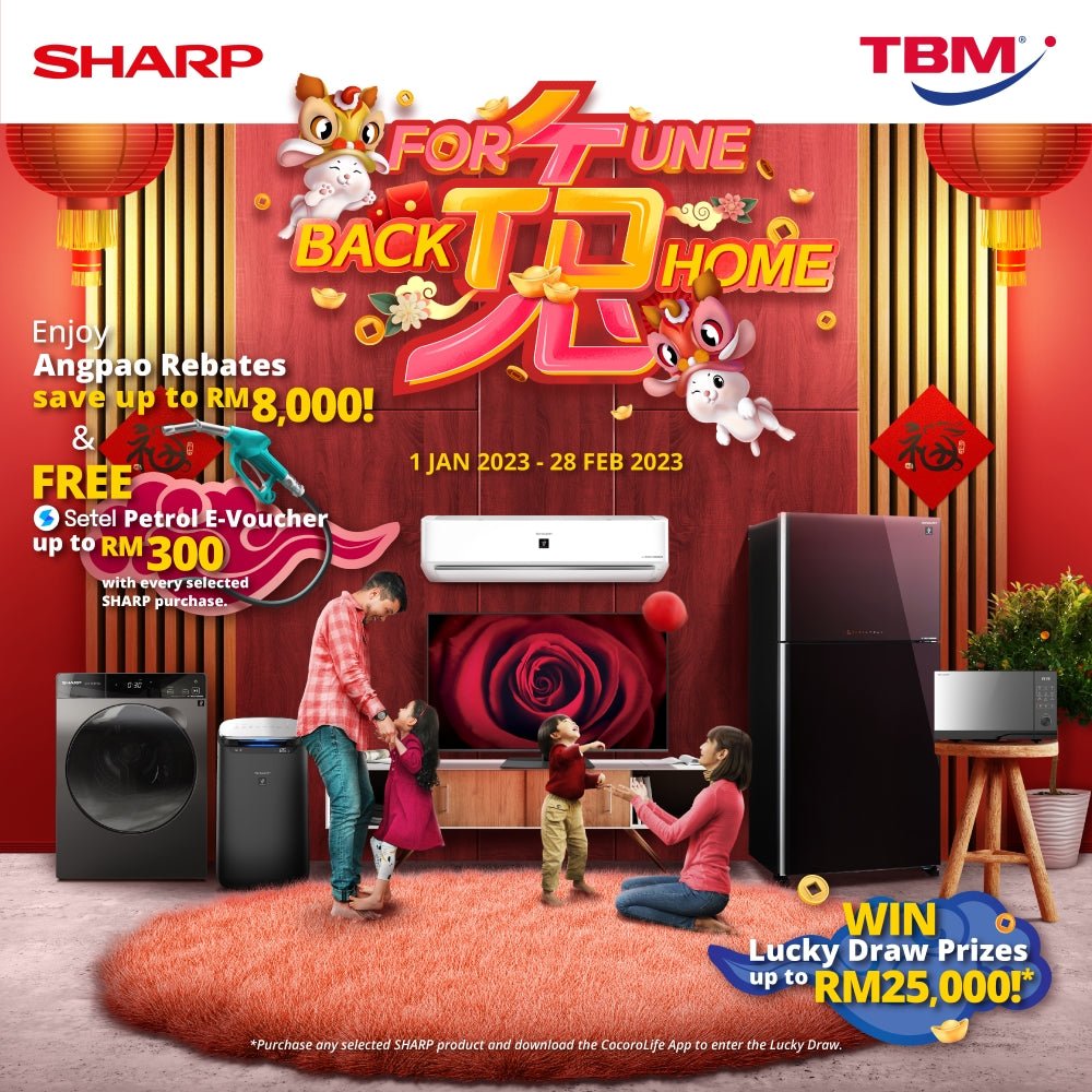 TBM x Sharp Bring Fortune Back To Home | 1 Jan - 28 Feb 2023 - TBM Online