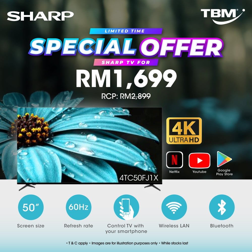 TBM x Sharp TV Exclusive Offer | While Stocks Last - TBM Online