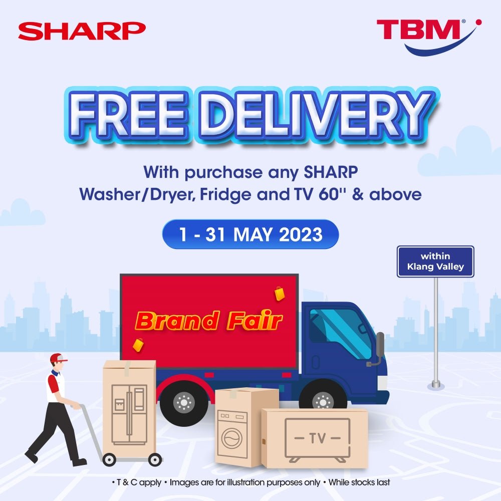 TBM x Sharp Washer/Dryer, Fridge & TV Exclusive Offer | 1 – 31 May 2023 - TBM Online