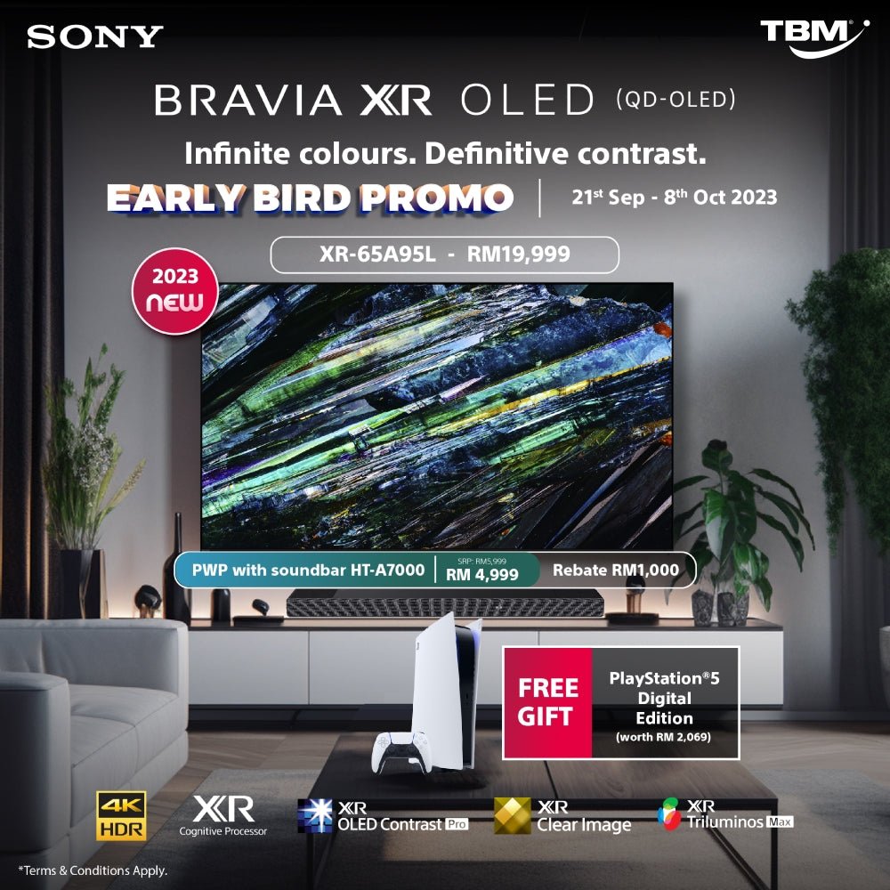 TBM x Sony BRAVIA TV 65A95L Early Bird Promo | 21 Sept – 8 Oct 2023 - TBM