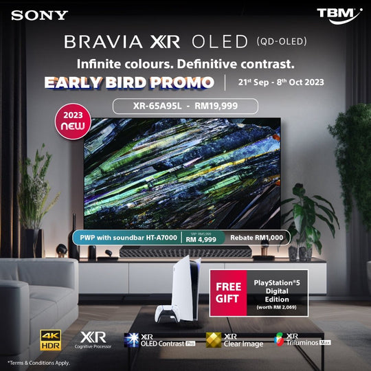 TBM x Sony BRAVIA TV 65A95L Early Bird Promo | 21 Sept – 8 Oct 2023