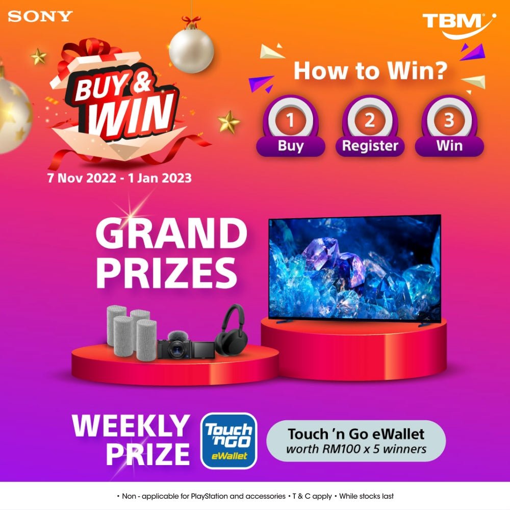 TBM x Sony Year End Promo Buy & Win Contest | 7 Nov 2022 – 1 Jan 2023 - TBM Online