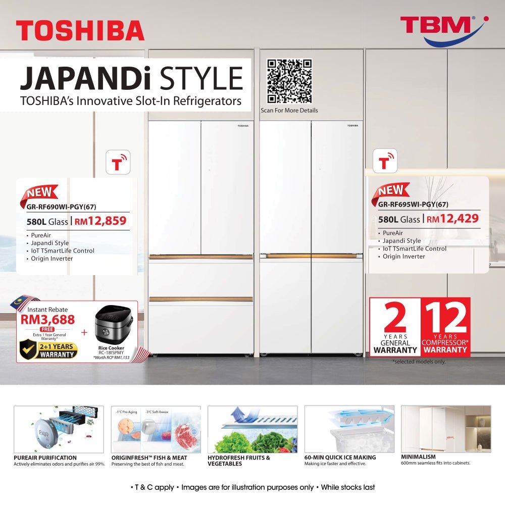 TBM x Toshiba JAPANDi Fridge New Launch Promotion | 1 Aug – 30 Sept 2024 - TBM Online