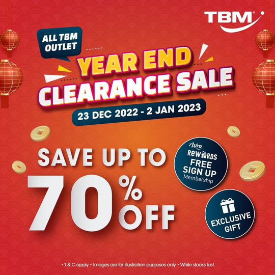 TBM Year End Clearance Sale | 23 Dec – 2 Jan 2023