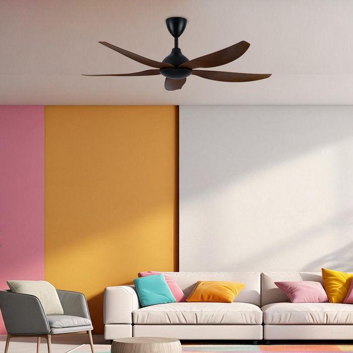 Alpha Vannus SENI-5B/56 WALNUT/MB Ceiling Fan 56" 5 Blades Walnut