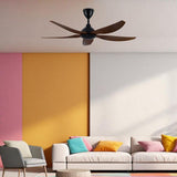 Alpha Vannus SENI-5B/56 WALNUT/MB Ceiling Fan 56" 5 Blades Walnut
