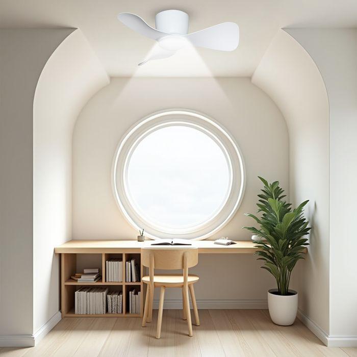 Alpha Alkova MILI-3B/33 LED HG MATT WHITE Ceiling Fan 33" 3 Blades Matt White