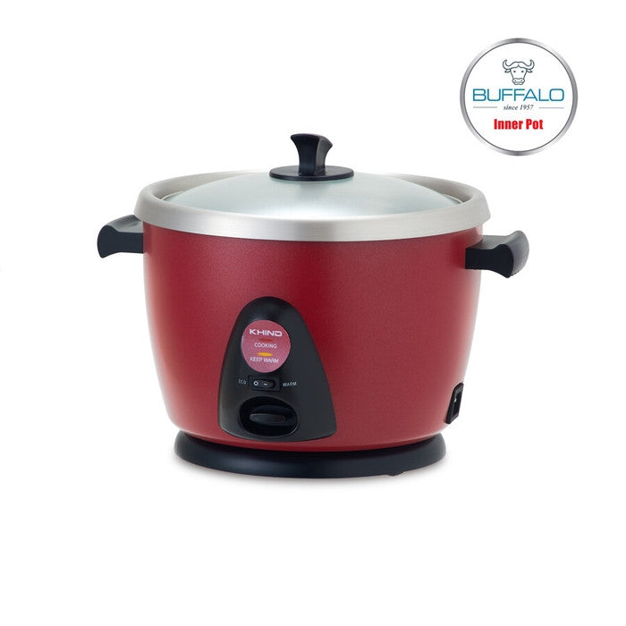 Khind RC110M RED Anshin Conventional Rice Cooker SS Inner Pot 1.0L Red