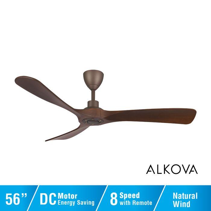 Alpha Alkova MAYSA G2-3B/56 WALNUT/ORB Ceiling Fan 56" 3 Blade Walnut ORB