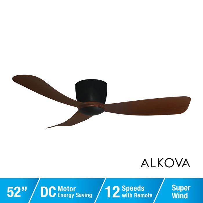 Alpha Alkova MILI-3B/52 LED HG WALNUT/MB Ceiling Fan 52" 3 Blades Walnut Matt Black