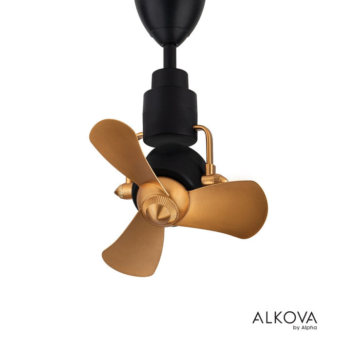 Alkova KONA 3B/16 MAJESTIC GOLD/MB 16" Ceiling Fan 3 Blades 8 Speeds Majestic Matt Black