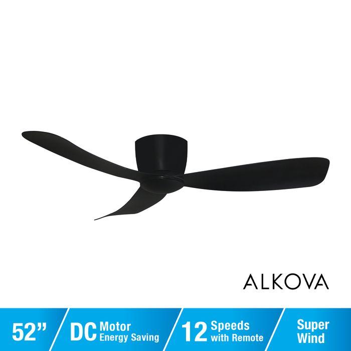 Alpha Alkova MILI-3B/52 LED HG MATT BLACK Ceiling Fan 52" 3 Blades Matt Black