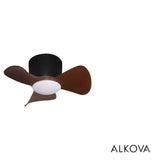 Alpha Alkova MILI-3B/22 LED HG WALNUT/MB Ceiling Fan 22" 3 Blades Walnut Matt Black