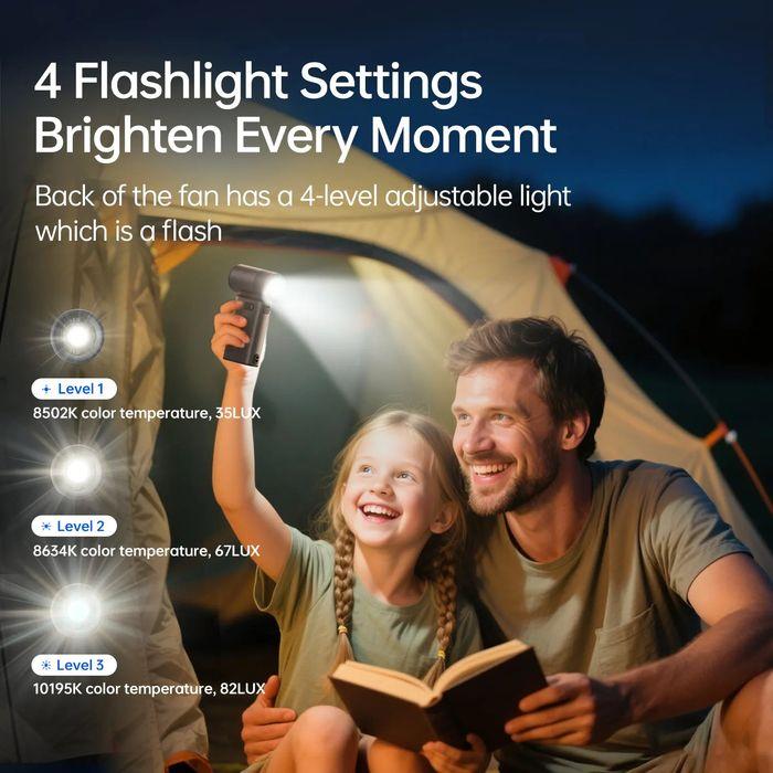 JisuLife Ultra2 Handheld Fan 9000mAh 25H Battery Life 43000RPM [Dark Grey / Light Brown]