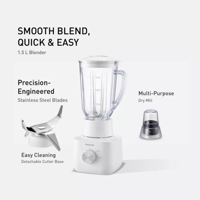 Panasonic MX-EP5112WSK 1.5L Blender Wet & Dry Mil Safety Lock And Thermal Cut Off Safety White