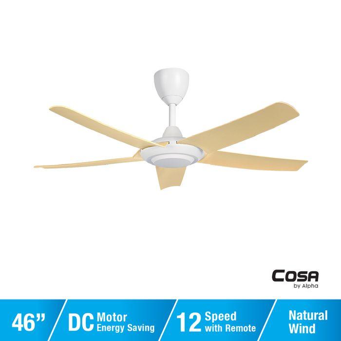 Alpha Cosa CX20-5B/46 MAPLE/MW Ceiling Fan 46" 5 Blades DC Motor Maple Matt White