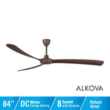 Alpha Alkova MAYSA G2-3B/84 WALNUT/ORB Ceiling Fan 84" 3 Blade Walnut ORB
