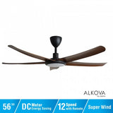 Alkova PAZION G2 5B/56 LED WALNUT/MB 56" Ceiling Fan 5 Blades LED Walnut Matt Black