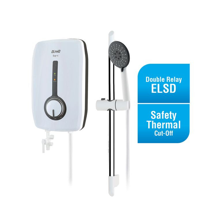 Alpha EZY-E IVORY WHITE Home Shower Double Relay ELSD Auto Test White