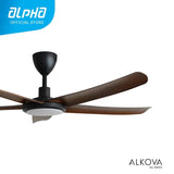 Alkova PAZION G2 5B/56 LED WALNUT/MB 56" Ceiling Fan 5 Blades LED Walnut Matt Black