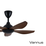Alpha Vannus SENI-5B/40 WALNUT/MB Ceiling Fan 40" 5 Blades Walnut