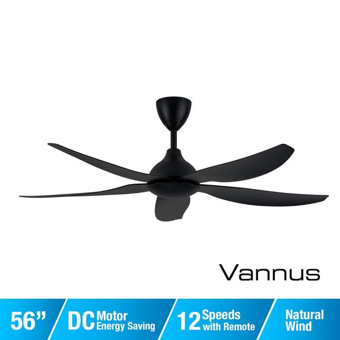 Alpha Vannus SENI-5B/56 MATT BLACK Ceiling Fan 56" 5 Blades Matt Black