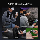 JisuLife Ultra2 Handheld Fan 9000mAh 25H Battery Life 43000RPM [Dark Grey / Light Brown]
