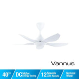 Alpha Vannus SENI-5B/40 MATT WHITE Ceiling Fan 40" 5 Blades Matt White