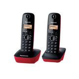 Panasonic KX-TG1612MLR Basic Cordless Phone Twin Red