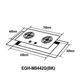 Elba EGH-M8442G(BK) Glass Hob 2 Burners Temperred Glass Black