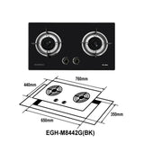 Elba EGH-M8442G(BK) Glass Hob 2 Burners Temperred Glass Black