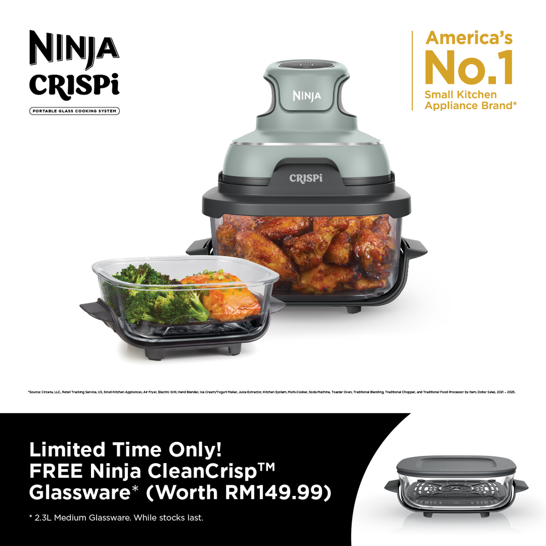 Ninja FN101SMSGFOC Air Fryer Crispi Soft Sage + Medium Batch Container
