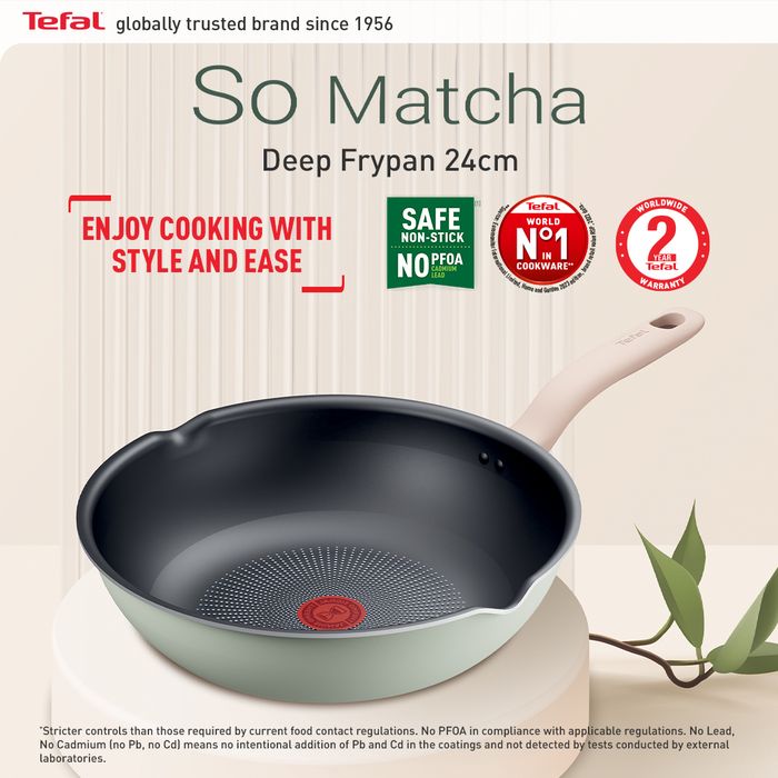 Tefal G17964 Cookware SO Matcha Deep Frypan 24cm