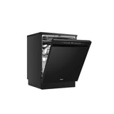 Haier Freestanding Dishwasher Black Glass Dark Grey