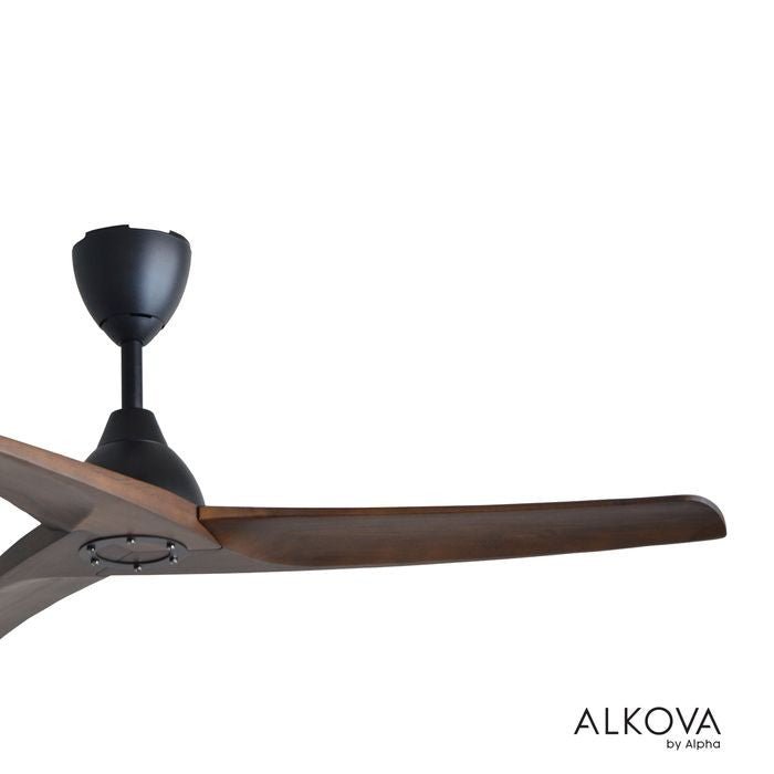 Alkova ASTA 3B/56 WALNUT MATT BLACK Ceiling Fan 56" 3 Blades Walnut Matt Black | TBM Online