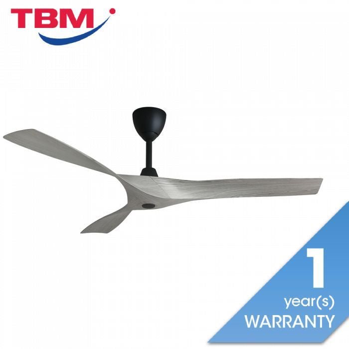 Alkova AXIS 3B/56 GREY WOOD/MATT BLACK Ceiling Fan 56" 3 Blades With Remote Grey Wood/Matt Black | TBM Online