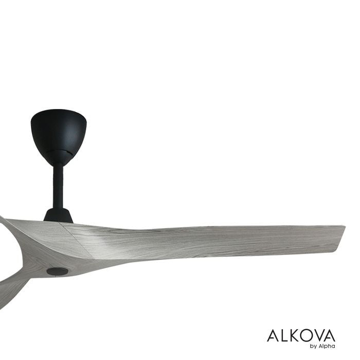 Alkova AXIS 3B/56 GREY WOOD/MATT BLACK Ceiling Fan 56" 3 Blades With Remote Grey Wood/Matt Black | TBM Online