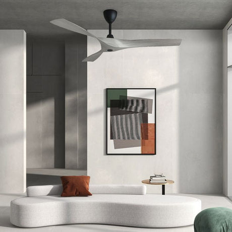 Alkova AXIS 3B/56 GREY WOOD/MB 56" Ceiling Fan 3 Blades With Remote Grey Wood Matt Black | TBM Online