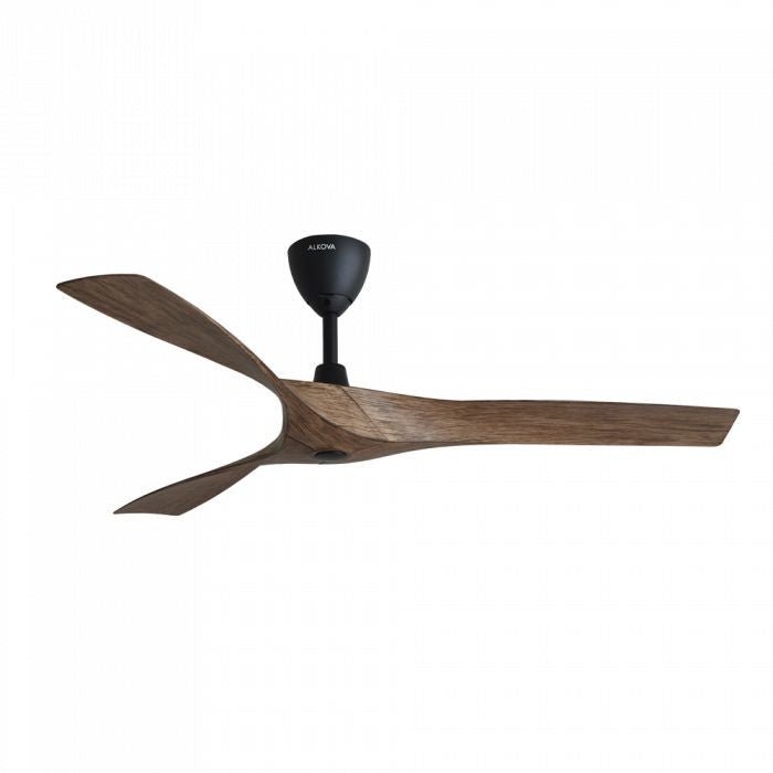 Alkova AXIS 3B/56 MATT BLACK/OAK Ceiling Fan 56" 3 Blades with Remote Matt Black/Oak | TBM Online