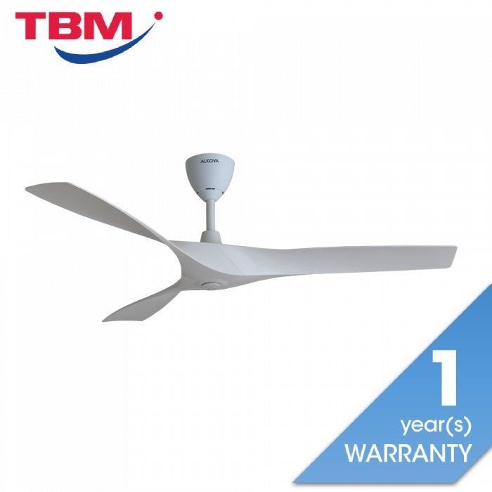 Alkova AXIS 3B/56 MATT WHITE Ceiling Fan 56" 3 Blades with Remote Matt White | TBM Online