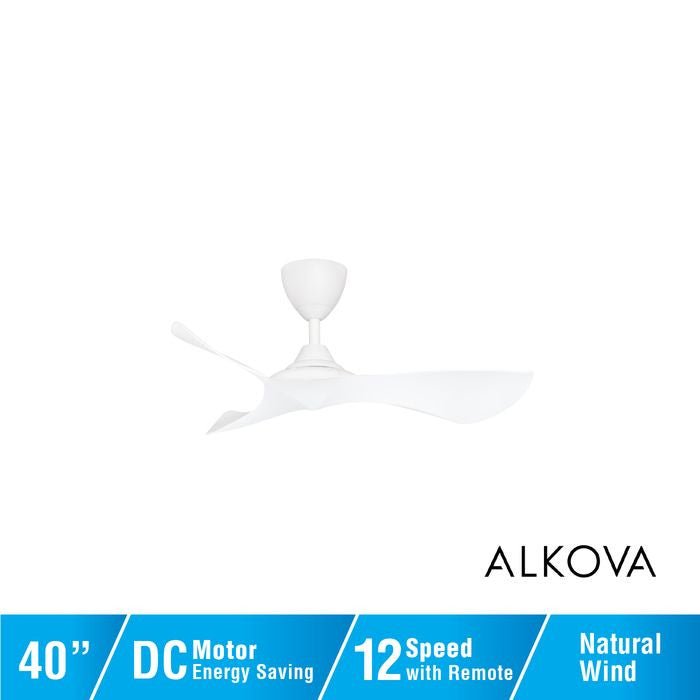 Alkova KOKO G2 3B/40 MATT WHITE Ceiling Fan 3 Blades 40 Inch Matt White | TBM Online