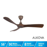 Alpha Alkova MAYSA G2-3B/56 WALNUT/ORB Ceiling Fan 56" 3 Blade Walnut ORB | TBM Online