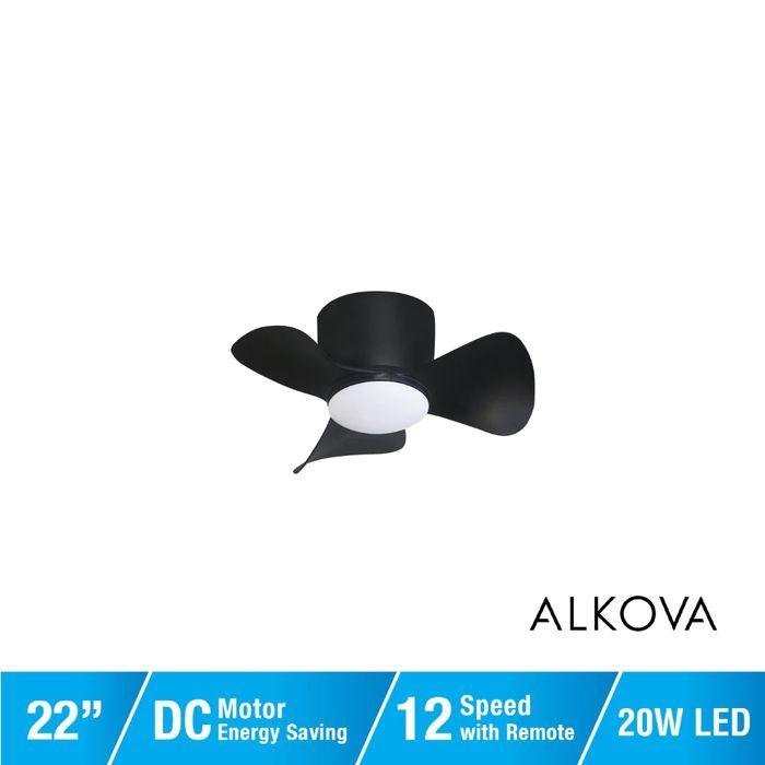 Alpha Alkova MILI-3B/22 LED HG MATT BLACK Ceiling Fan 22" 3 Blades Matt Black | TBM Online